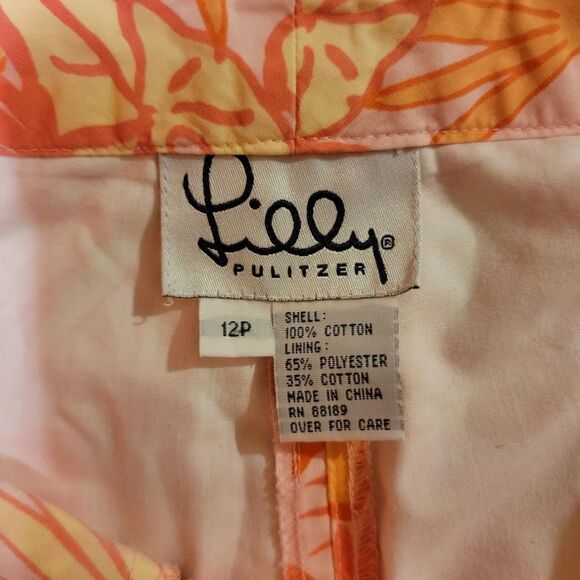 Vintage Lilly Pulitzer Heron There Floral Capri Pants size 12 P - Picture 3 of 3